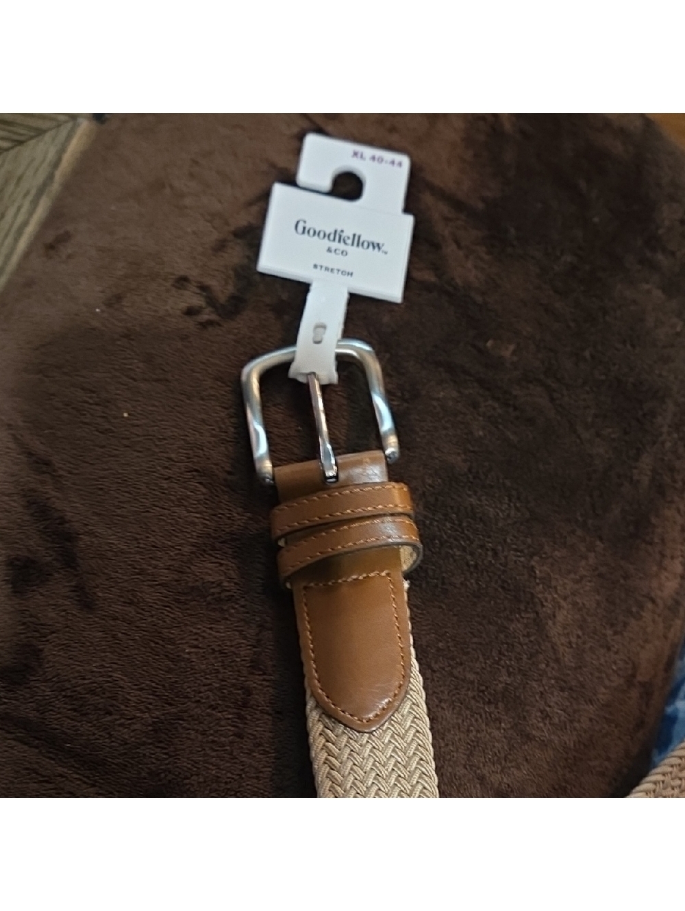 Goodfellow & Co Men's Brown and Tan Woven Belt.  New.  40-44 XL